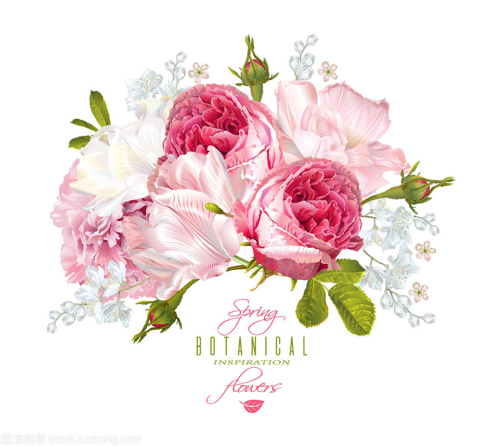 浪漫的花朵組成 花卉的詩意美學